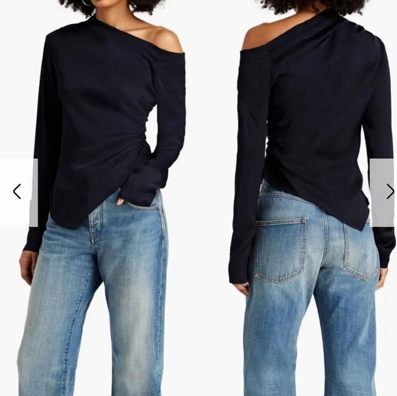 A.L.C. Tops - A.L.C.NEW A.L.C Blouse Jamie Midnight Blue Asymmetrical Long Sleev size 00